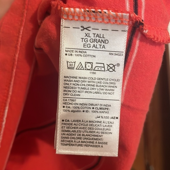 •OLD NAVY•RED STRIPED SHORT SLEEVE SOFT WASH T-SHIRT IN SIZE XL(TALL) - Picture 5 of 5